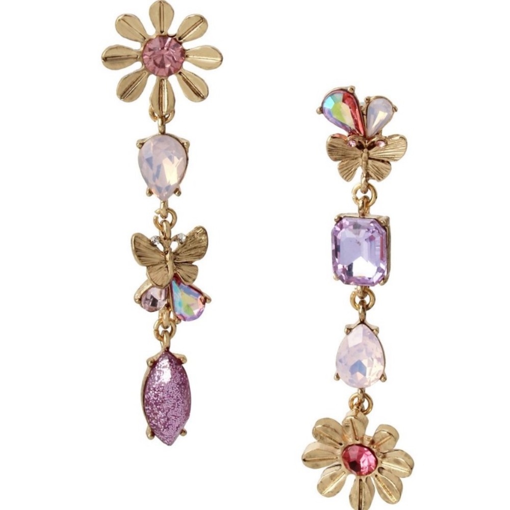 NWT BETSEY JOHNSON Daisy Mismatched Earrings